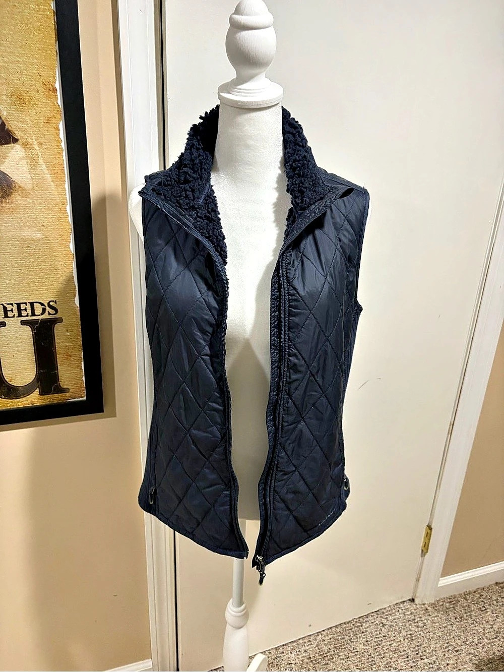 L.L.Bean Quilted Fleece-Lined Vest in Blue